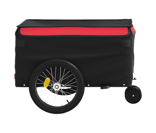 vidaXL velosipēda piekabe, 30 kg, melna un sarkana, dzelzs