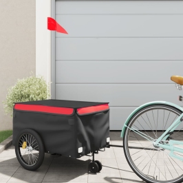 Velosipēda Piekabe, 30 Kg, Melna Un Sarkana, Dzelzs Vidaxl