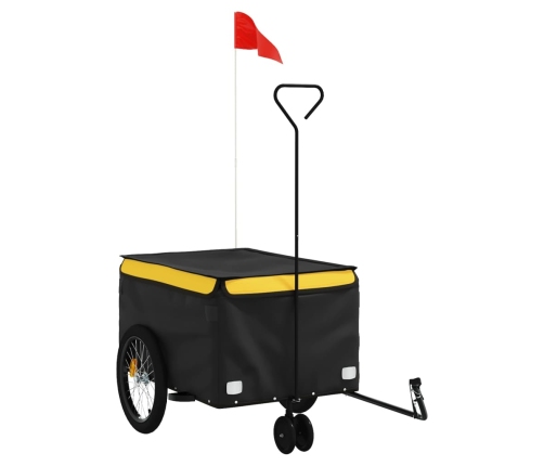 vidaXL velosipēda piekabe, 30 kg, melna un dzeltena, dzelzs