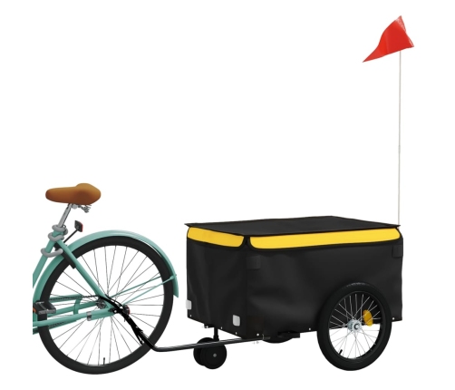 vidaXL velosipēda piekabe, 30 kg, melna un dzeltena, dzelzs