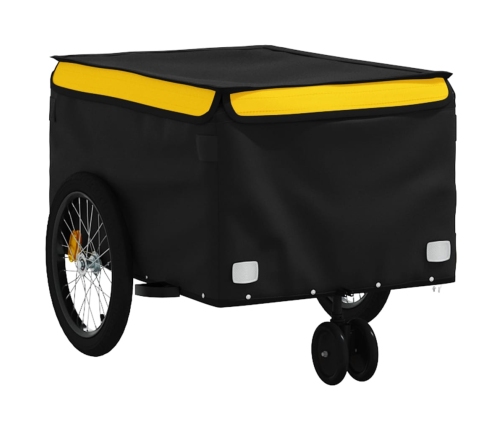vidaXL velosipēda piekabe, 30 kg, melna un dzeltena, dzelzs