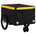 vidaXL velosipēda piekabe, 30 kg, melna un dzeltena, dzelzs