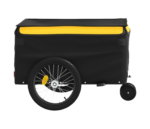 vidaXL velosipēda piekabe, 30 kg, melna un dzeltena, dzelzs