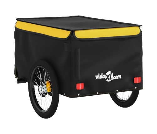 vidaXL velosipēda piekabe, 30 kg, melna un dzeltena, dzelzs