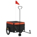 vidaXL velosipēda piekabe, 45 kg, melna un oranža, dzelzs