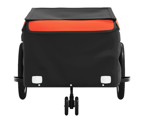 vidaXL velosipēda piekabe, 45 kg, melna un oranža, dzelzs
