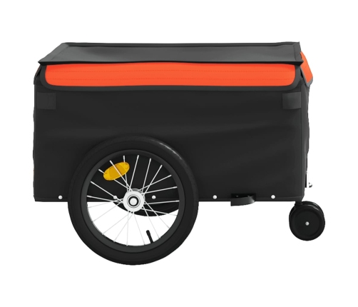 vidaXL velosipēda piekabe, 45 kg, melna un oranža, dzelzs