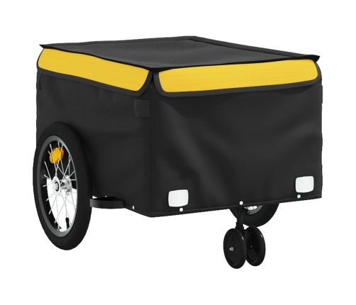 vidaXL velosipēda piekabe, 45 kg, melna un dzeltena, dzelzs