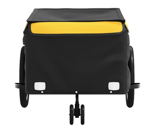 vidaXL velosipēda piekabe, 45 kg, melna un dzeltena, dzelzs