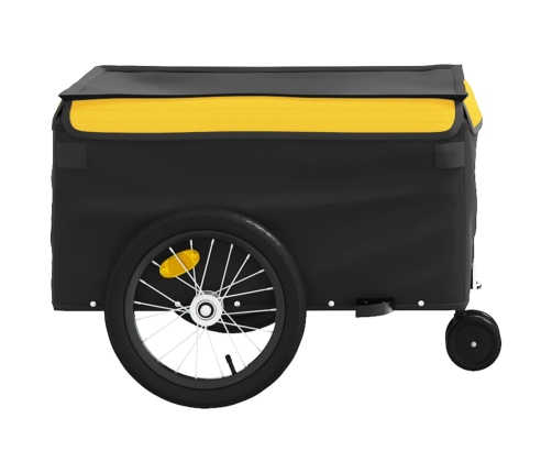 vidaXL velosipēda piekabe, 45 kg, melna un dzeltena, dzelzs