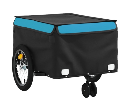 vidaXL velosipēda piekabe, 45 kg, melna un zila, dzelzs