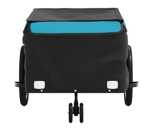 vidaXL velosipēda piekabe, 45 kg, melna un zila, dzelzs