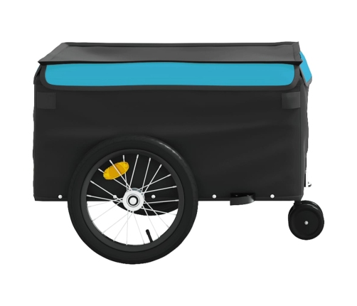 vidaXL velosipēda piekabe, 45 kg, melna un zila, dzelzs