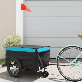 Velosipēda Piekabe, 45 Kg, Melna Un Zila, Dzelzs Vidaxl