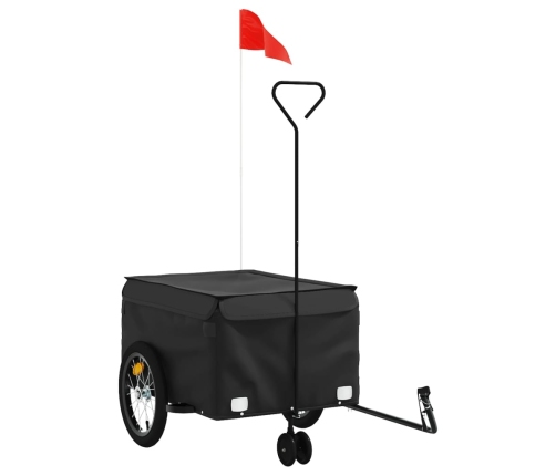 vidaXL velosipēda piekabe, 45 kg, melna, dzelzs