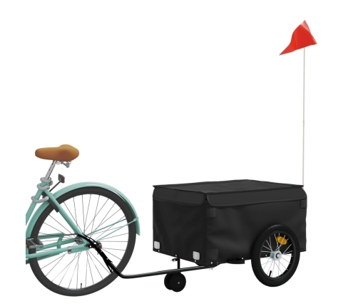 vidaXL velosipēda piekabe, 45 kg, melna, dzelzs