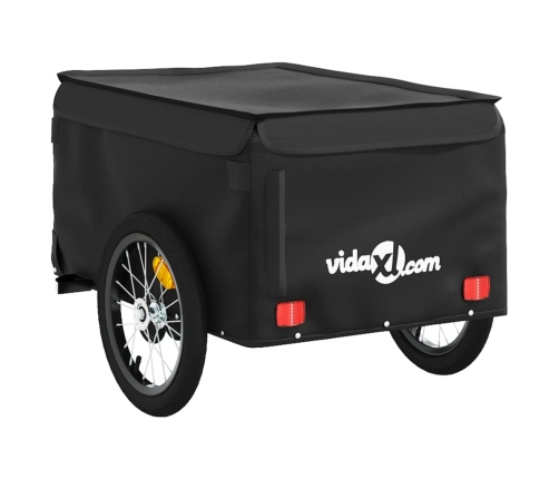 vidaXL velosipēda piekabe, 45 kg, melna, dzelzs