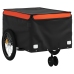 vidaXL velosipēda piekabe, 45 kg, melna un oranža, dzelzs