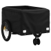 vidaXL velosipēda piekabe, 45 kg, melna un oranža, dzelzs