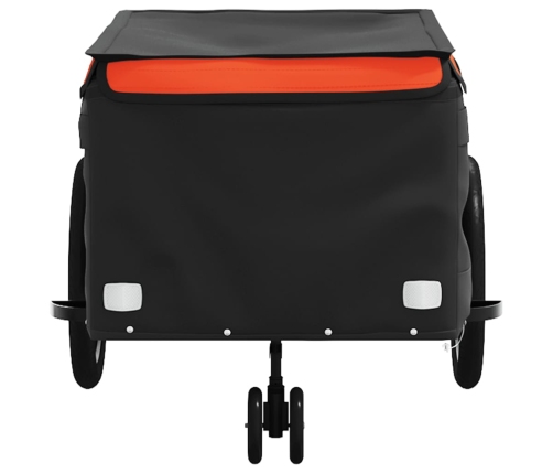 vidaXL velosipēda piekabe, 45 kg, melna un oranža, dzelzs