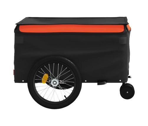 vidaXL velosipēda piekabe, 45 kg, melna un oranža, dzelzs