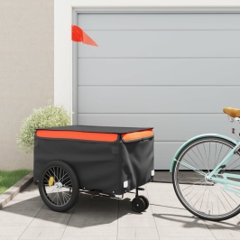 Velosipēda Piekabe, 45 Kg, Melna Un Oranža, Dzelzs Vidaxl