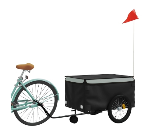 vidaXL velosipēda piekabe, 45 kg, melna un pelēka, dzelzs