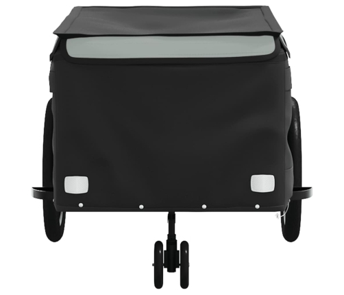 vidaXL velosipēda piekabe, 45 kg, melna un pelēka, dzelzs