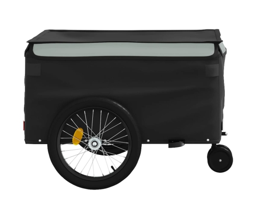 vidaXL velosipēda piekabe, 45 kg, melna un pelēka, dzelzs