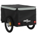 vidaXL velosipēda piekabe, 45 kg, melna un pelēka, dzelzs