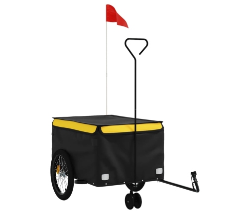 vidaXL velosipēda piekabe, 45 kg, melna un dzeltena, dzelzs