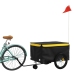 vidaXL velosipēda piekabe, 45 kg, melna un dzeltena, dzelzs