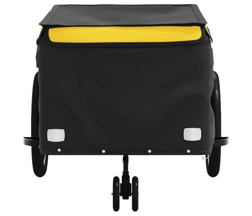 vidaXL velosipēda piekabe, 45 kg, melna un dzeltena, dzelzs