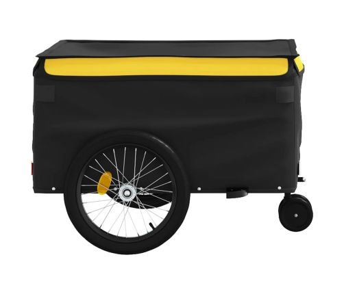 vidaXL velosipēda piekabe, 45 kg, melna un dzeltena, dzelzs