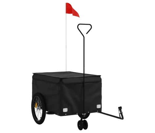 vidaXL velosipēda piekabe, 45 kg, melna, dzelzs