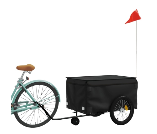vidaXL velosipēda piekabe, 45 kg, melna, dzelzs