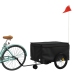 vidaXL velosipēda piekabe, 45 kg, melna, dzelzs