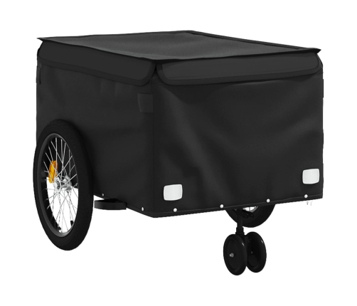 vidaXL velosipēda piekabe, 45 kg, melna, dzelzs
