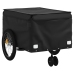 vidaXL velosipēda piekabe, 45 kg, melna, dzelzs