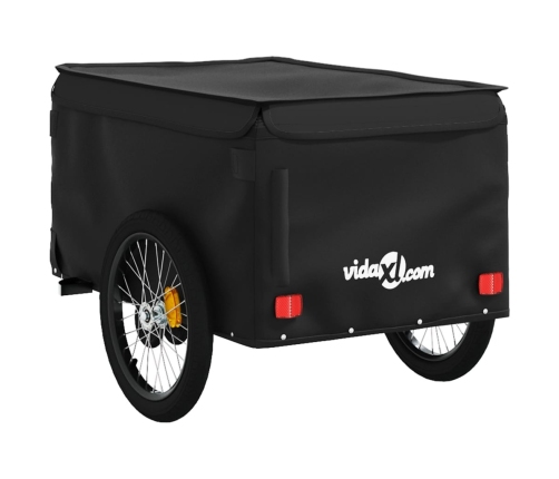 vidaXL velosipēda piekabe, 45 kg, melna, dzelzs