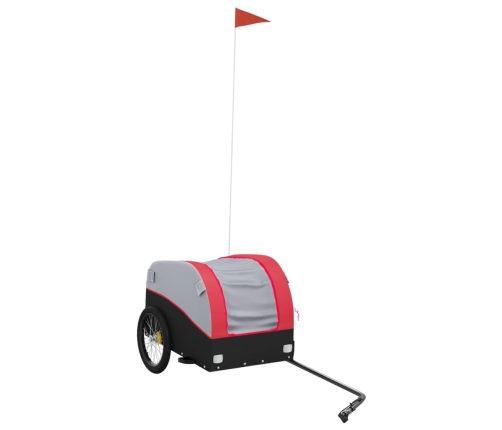 vidaXL velosipēda piekabe, 30 kg, melna un sarkana, dzelzs
