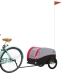 vidaXL velosipēda piekabe, 30 kg, melna un sarkana, dzelzs