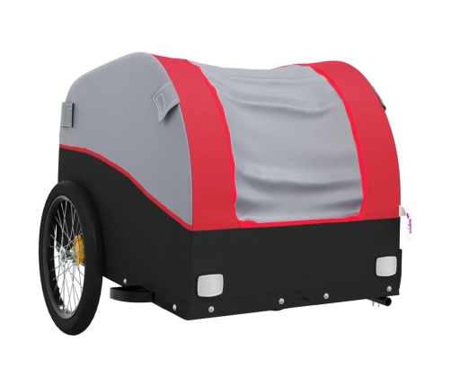 vidaXL velosipēda piekabe, 30 kg, melna un sarkana, dzelzs
