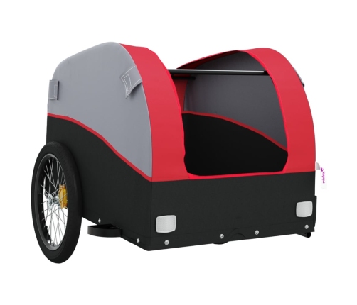 vidaXL velosipēda piekabe, 30 kg, melna un sarkana, dzelzs