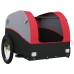 vidaXL velosipēda piekabe, 30 kg, melna un sarkana, dzelzs