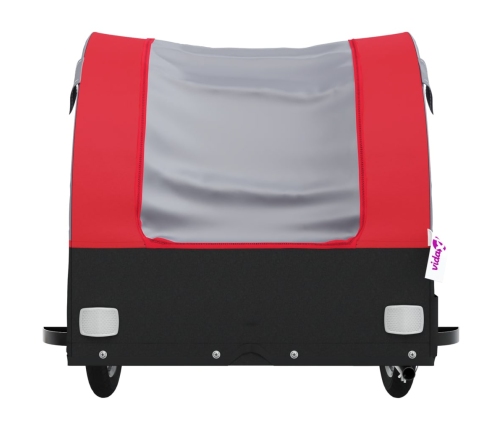 vidaXL velosipēda piekabe, 30 kg, melna un sarkana, dzelzs