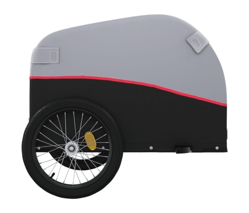 vidaXL velosipēda piekabe, 30 kg, melna un sarkana, dzelzs