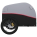vidaXL velosipēda piekabe, 30 kg, melna un sarkana, dzelzs
