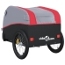 vidaXL velosipēda piekabe, 30 kg, melna un sarkana, dzelzs