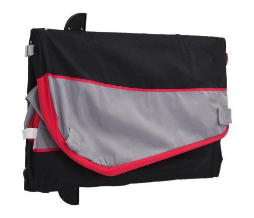 vidaXL velosipēda piekabe, 30 kg, melna un sarkana, dzelzs